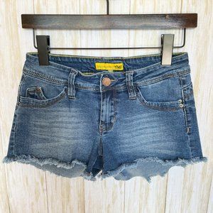 YMI Denim Frayed Hem Shorts | 5